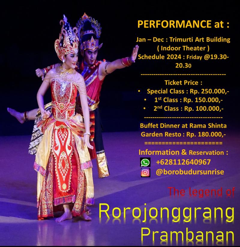 Jadwal dan Harga Tiket Sendratari Roro Jonggrang Prambanan