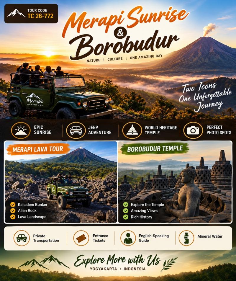 Merapi Sunrise & Borobudur: A Journey Through Time and Nature