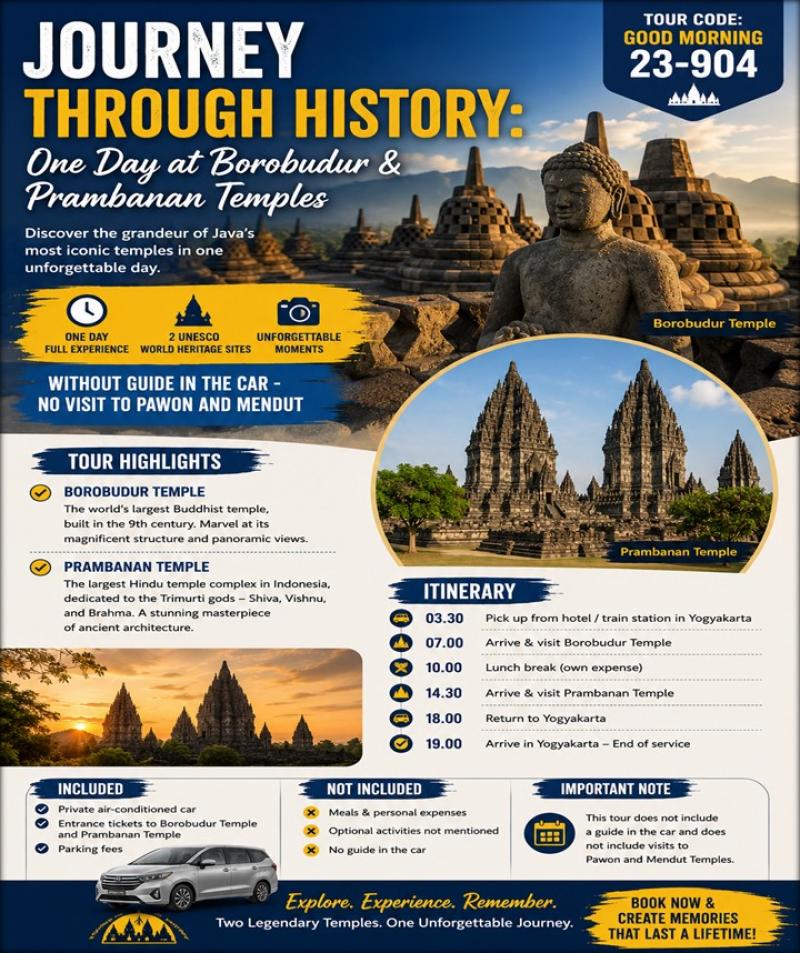 Journey Through History: One Day at Borobudur & Prambanan Temples