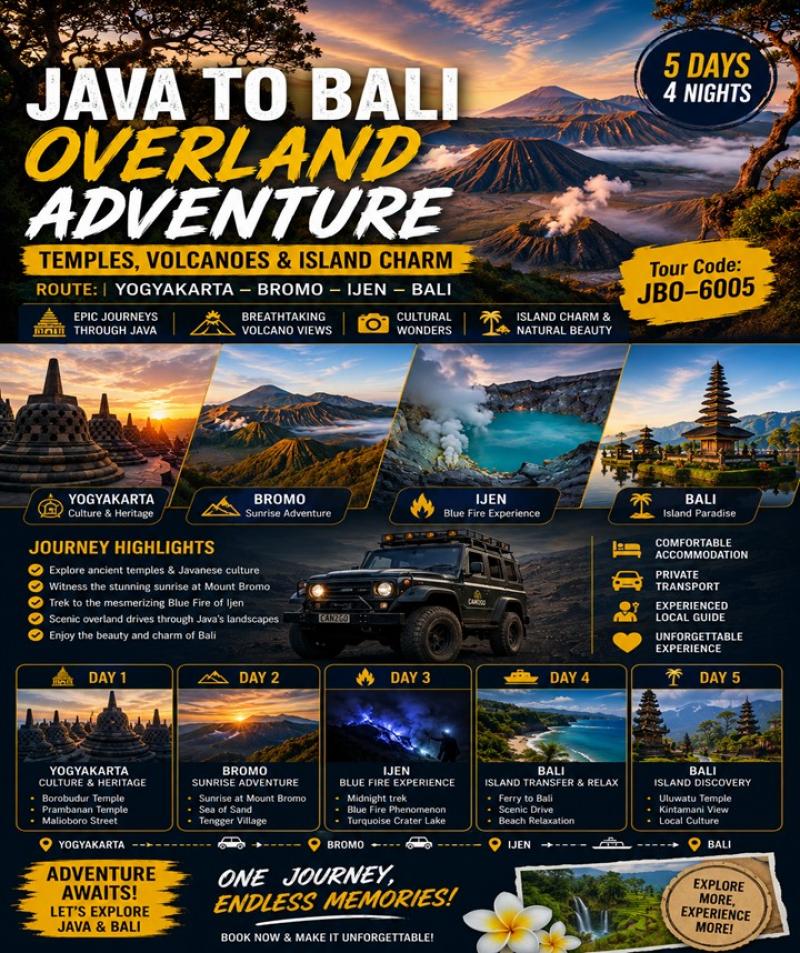 Java to Bali Overland Adventure – Temples, Volcanoes & Island Charm (5 Days / 4 Nights)