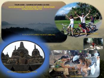 Borobudur Sunrise at Setumbu Hill plus Cycling Borobudur Village Tour