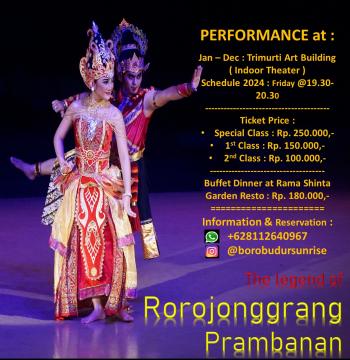 Schedule Roro Jonggrang Ballet Prambanan