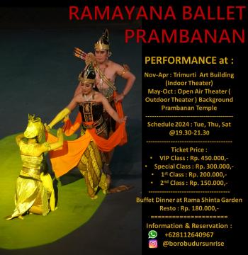 Schedule Ramayana Ballet  Prambanan