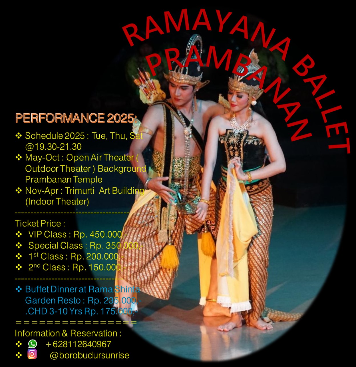 Jadwal Ramayana Ballet Prambanan