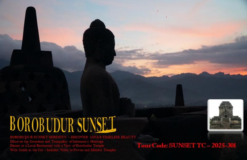 BOROBUDUR SUNSET SERENITY – DISCOVER JAVA’S TIMELESS BEAUTY - With guide in the car - Visit to Pawon and Mendut Temples 