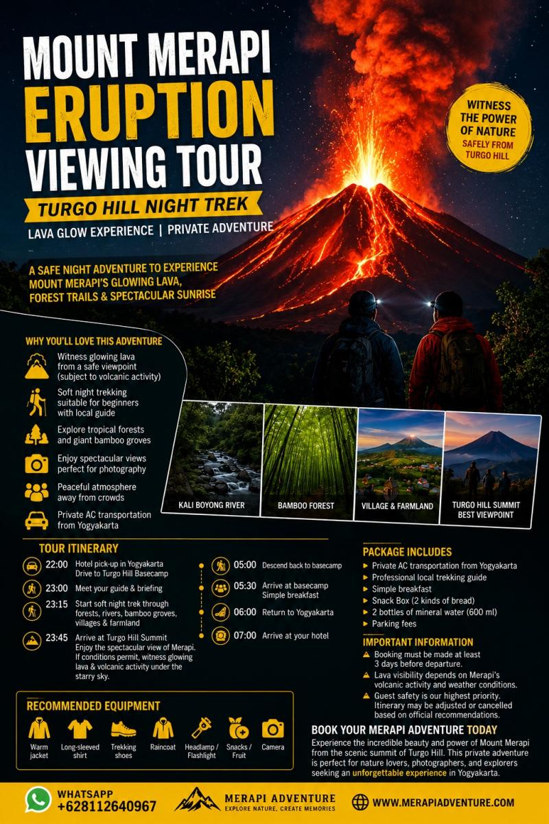 Mount Merapi Eruption Viewing Tour from Turgo Hill