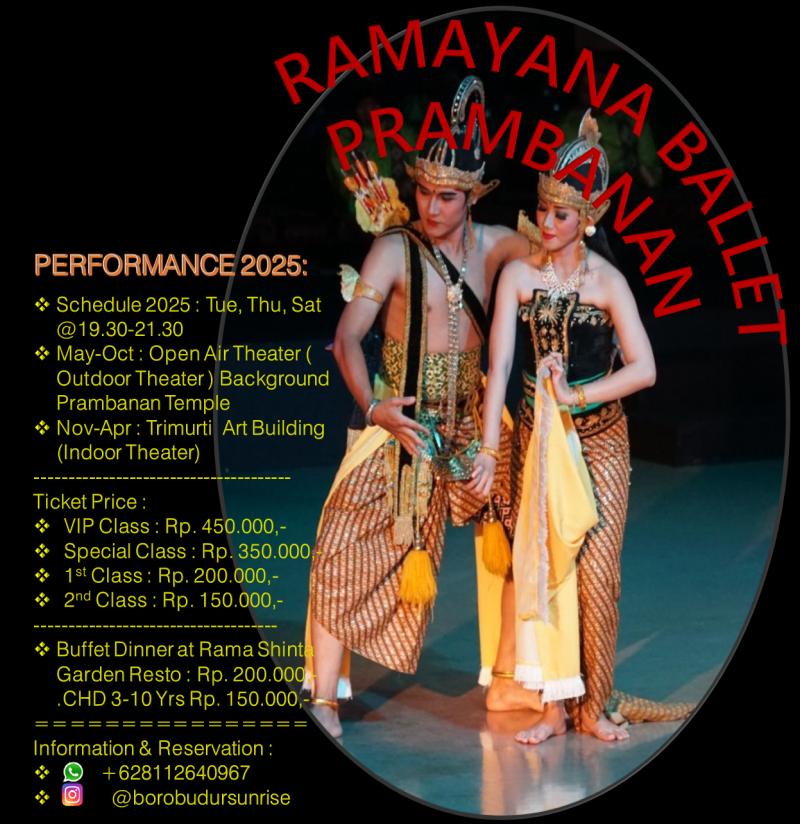 Schedule Ramayana Ballet  Prambanan