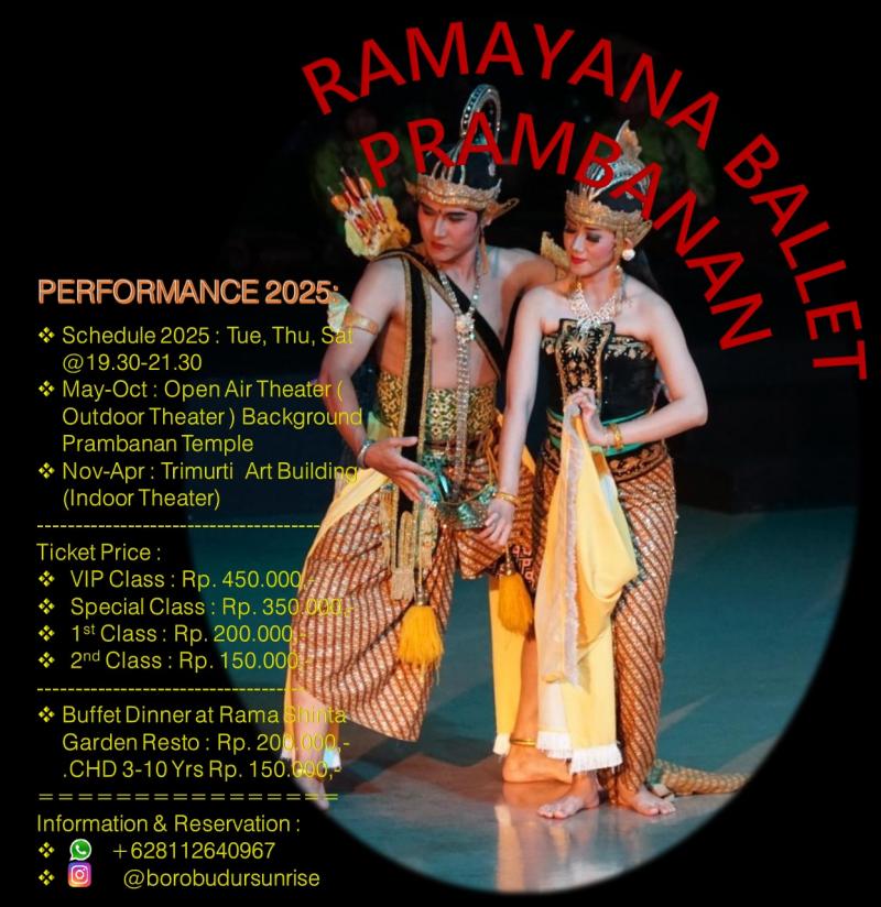 Jadwal dan Harga Ramayana Ballet Prambanan