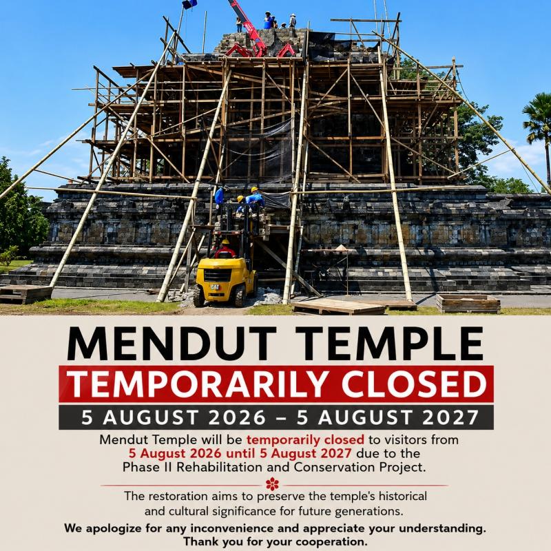 Mendut Temple Temporarily Closed
