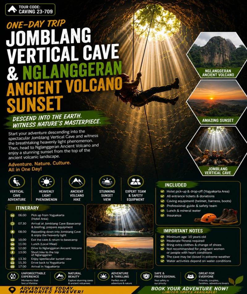 Jomblang Vertical Cave Nglanggeran Ancient Volcano Sunset Jomblang Vertical Cave Nglanggeran Ancient Volcano Sunset