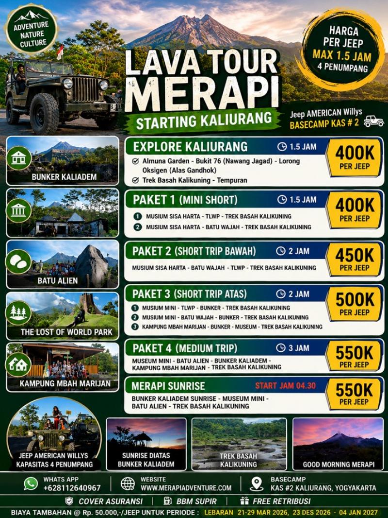 Jeep Lava Tour Merapi Starting Kaliurang