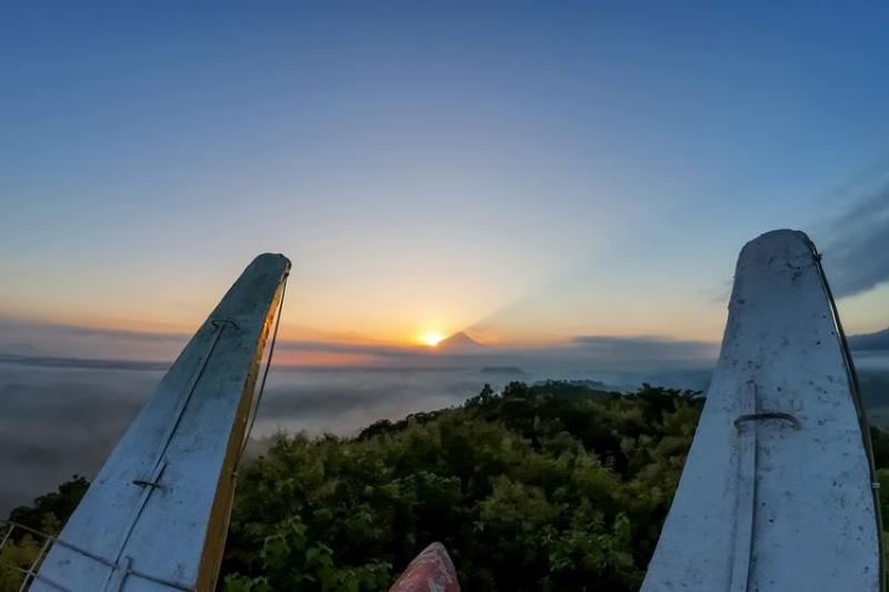 Borobudur Sunrise at the Rooftop of the Chicken Church Borobudur Sunrise at the Rooftop of the Chicken Church