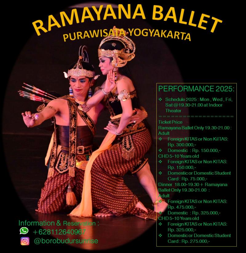 Jadwal Sendratari Ramayana Purawisata Kota Yogyakarta