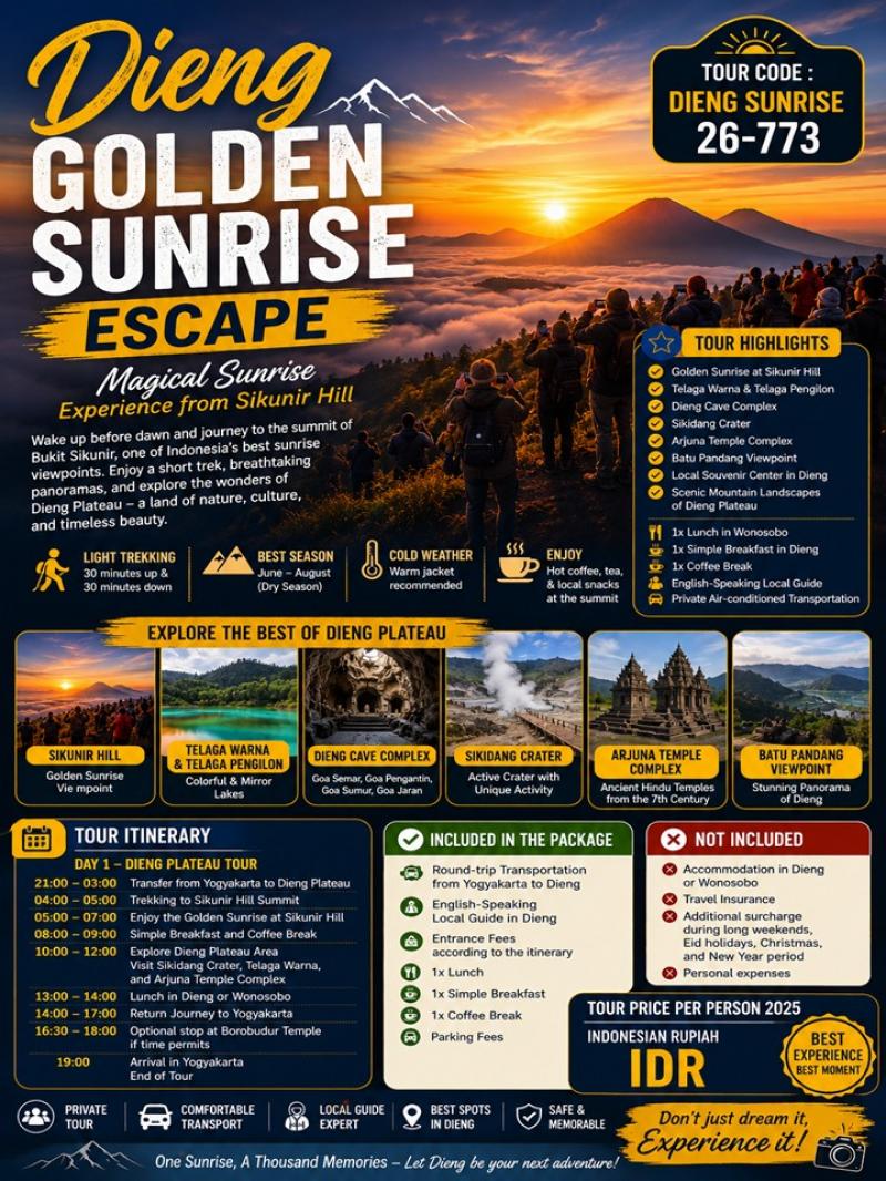 DIENG GOLDEN SUNRISE ESCAPE Magical Sunrise Experience from Sikunir Hill DIENG GOLDEN SUNRISE ESCAPE Magical Sunrise Experience from Sikunir Hill