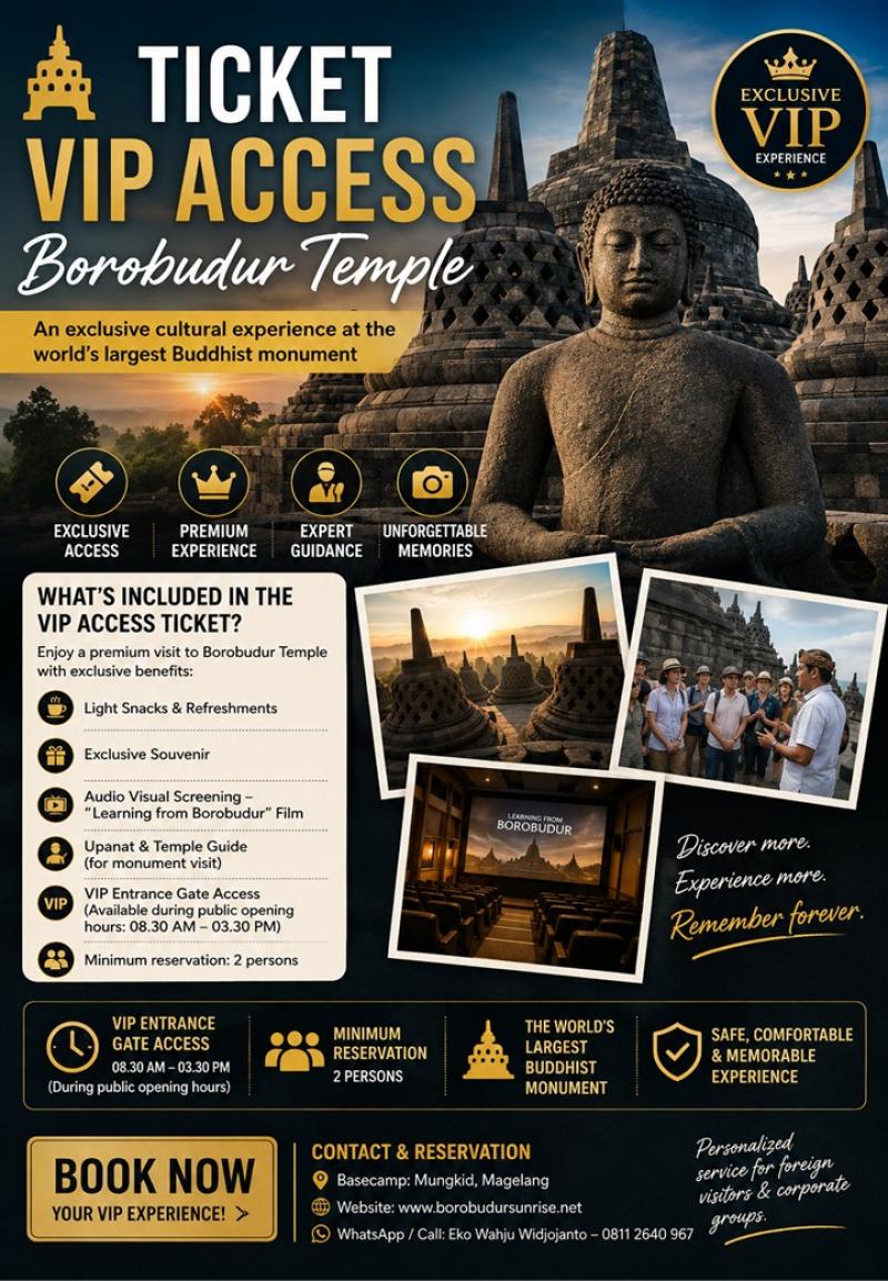 Borobudur Temple Ticket - Exclusive VIP Access Borobudur Temple Ticket - Exclusive VIP Access