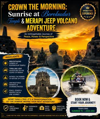 Crown the Morning: Borobudur Sunrise at Temple & Merapi Jeep Volcano Adventure