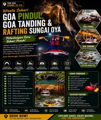 Wisata Sehari Tubing Goa Pindul Goa Tanding dan Body Rafting Sungai Oya 