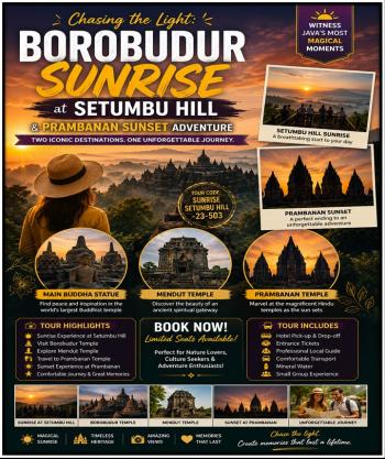 Chasing the Light: Borobudur Sunrise at Setumbu Hill  and Prambanan Sunset Adventure
