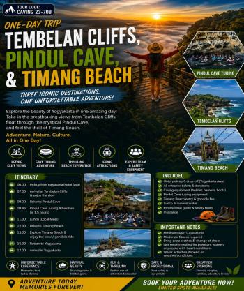 Tembelan Cliffs Pindul Cave Tubing Timang Beach
