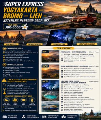 Super Express Yogyakarta – Bromo – Ijen – Ketapang Harbour Drop-off