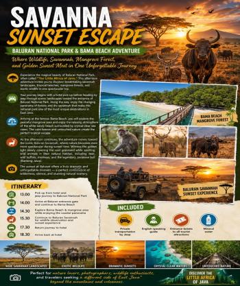 SAVANNA SUNSET ESCAPE Baluran National Park & Bama Beach Adventure