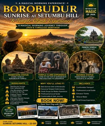 Borobudur Sunrise at Setumbu Hill & Temple Climb Experience