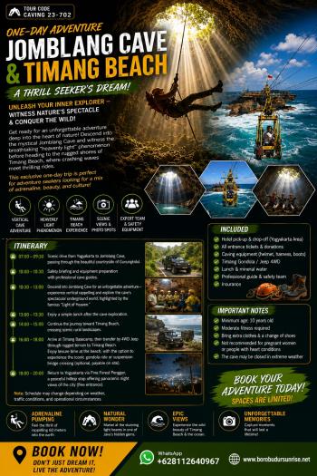 ONE-DAY ADVENTURE: JOMBLANG CAVE & TIMANG BEACH – A THRILL SEEKER’S DREAM! ONE-DAY ADVENTURE: JOMBLANG CAVE & TIMANG BEACH – A THRILL SEEKER’S DREAM!