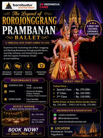 Schedule Roro Jonggrang Ballet Prambanan