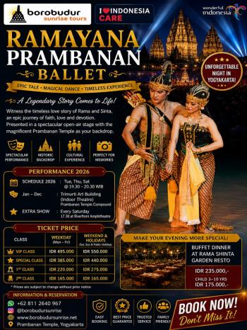 Jadwal dan Harga Ramayana Ballet Prambanan
