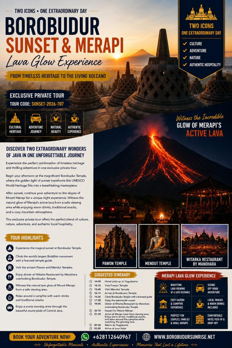 Borobudur Sunset & Merapi Lava Glow Experience