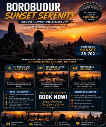BOROBUDUR SUNSET SERENITY – DISCOVER JAVA’S TIMELESS BEAUTY-No guide in the car – No visit to Pawon and Mendut Temples
